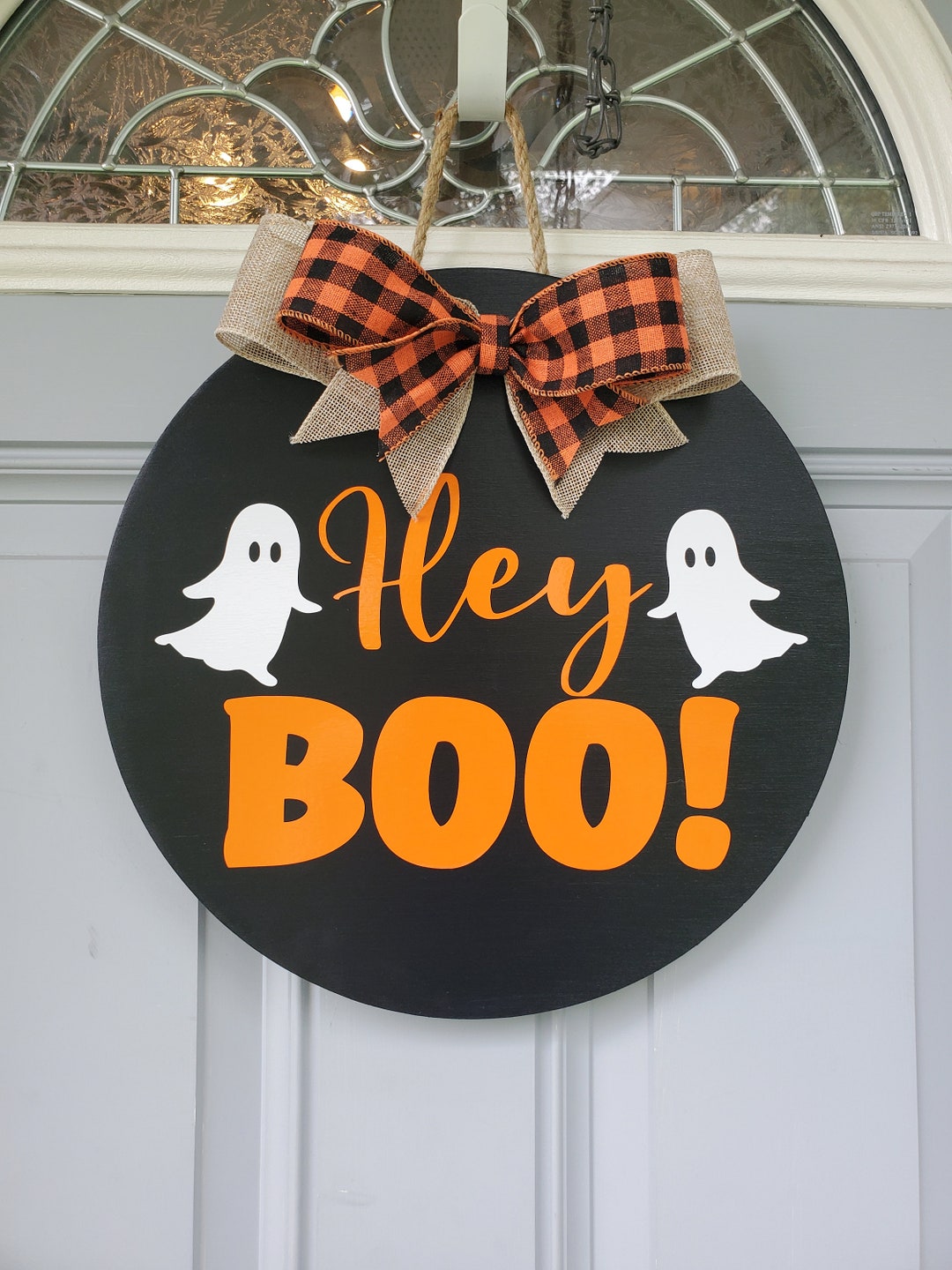 Halloween Door Hanger Happy Halloween Halloween Door Round Hey Boo Door