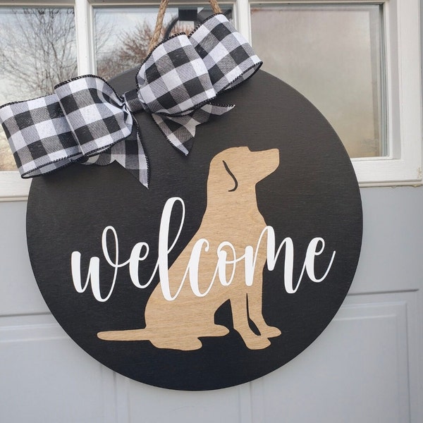 Dog Door Hanger | Labradors | Welcome | Front Door | Welcome Wreath | Door Decor | Door Hanger | Dogs