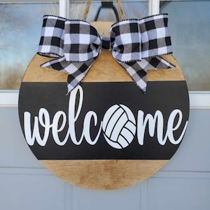 Front Door Hanger | Volleyball | Welcome Sign | Sport Sign | Volleyball Welcome Sign | Coaches Gift | Volleyball Mom | Home Decor