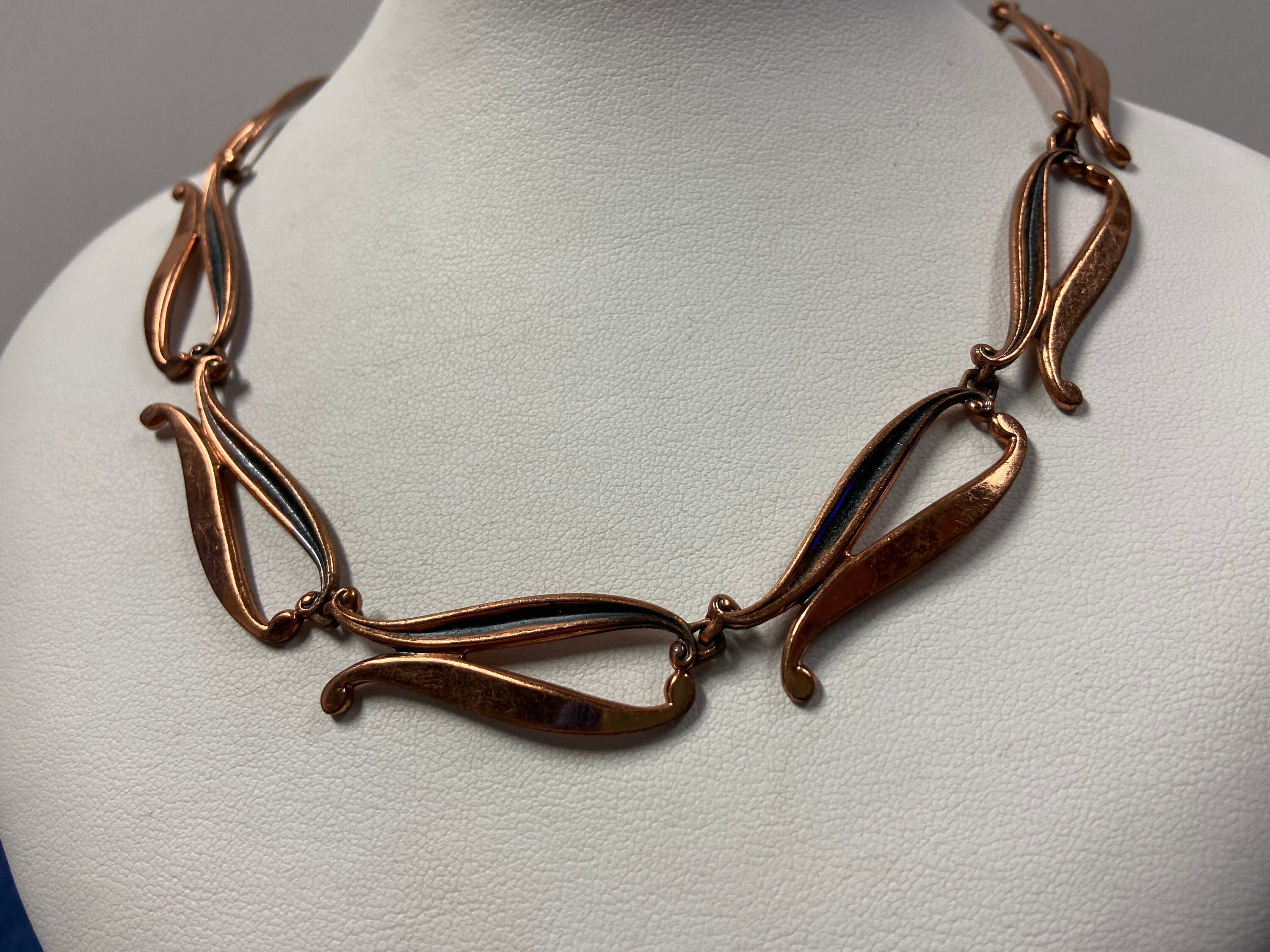 Vintage Renoir Copper MidCentury Necklace Designer Signed Etsy
