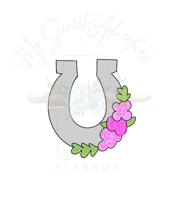STL File for 3.5 inch Floral Horseshoe Cookie Cutter to 3d print yourself.