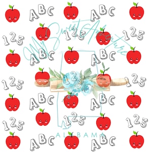 ABC/123 Printable Cookie Box Backer - Back to school Cookie instant Download- Cookie Packaging