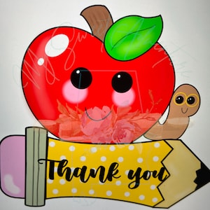 Teacher- Pencil - Apple - Worm 3.5 inch STL file to 3d print your own cookie cutter - Teacher Appreciation Cookie Cutter