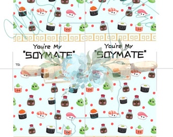 Soymate Valentine Cookie Card, Cookie Card, Printable, Digital Download