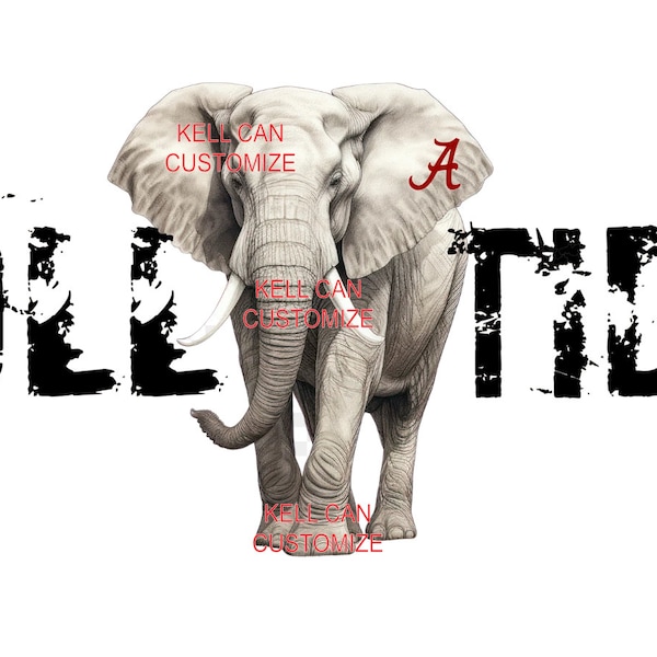 Roll Tide Alabama Elephant READY TO PRESS Sublimation Transfer