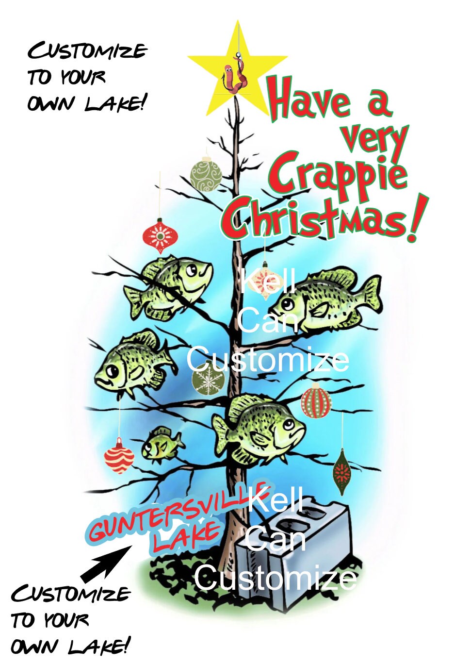Crappie Christmas w/customized Name PNG Digital Image Etsy