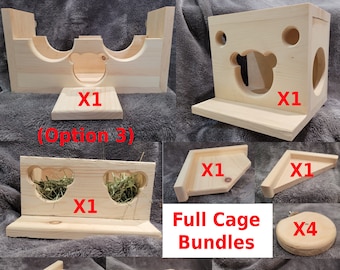 Chinchilla Critter Nation Ferret Nation Full Cage Bundles Chinchilla Ledge Shelves Hideout Bridge Tunnel Feeder Kiln Dried Pine Hardware