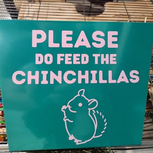 Please Do Feed The Chinchillas Hanging Metal Hay Feeder, Hanging Hay Rack Feeder For Outside Cage. Cute Hay Feeder for Chinchillas.