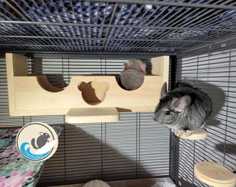 Chinchilla Bridge Hanging Tunnel w/4x6 Ledge Option Back Mount Anywhere Bridge Kiln Dried Pine Hardware Included Chin Face Window