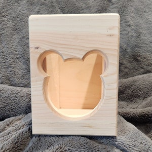 Chinchilla Hanging Hay Feeder Box with Chinchilla Face Feeder Cut Out Hardware Included Extra Slim Hay Box Feeder