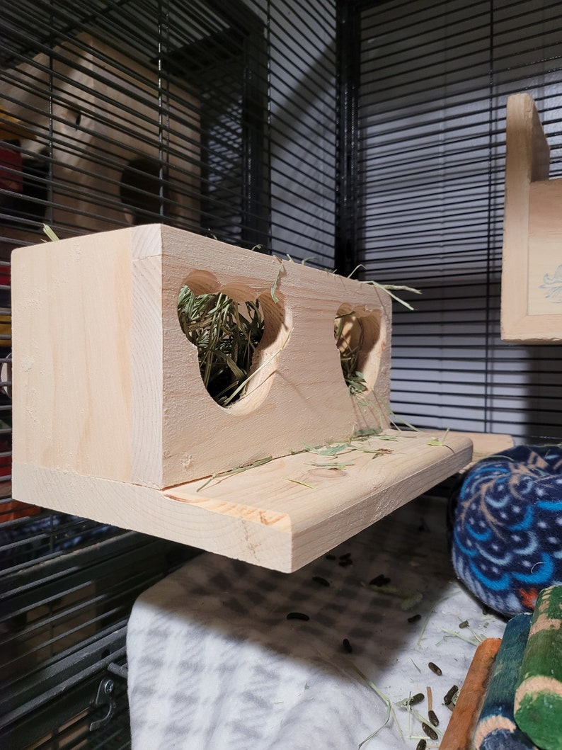 Chinchilla Hanging Hay Feeder Box with Chinchilla Face Feeder Etsy