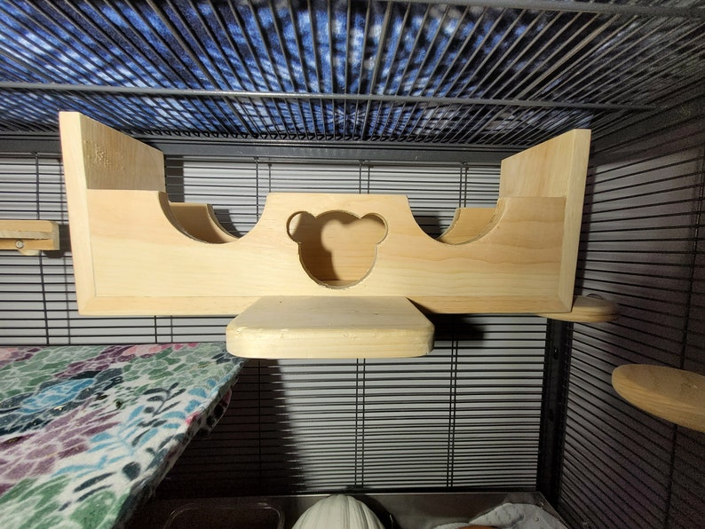 Chinchilla Bridge Hanging Tunnel w/4x6 Ledge Option Back Mount Anywhere Bridge Kiln Dried Pine Hardware Included Chin Face Window image 6