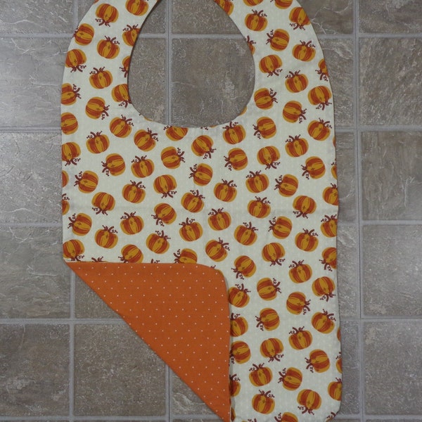 Fall Pumpkin Theme Bib, Sloppy Messy Eaters Bibs, Adult Bib, Novelty Bib Adult, Gift