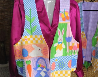 Easter Vest / Ready to Wear Spring Vest / Holiday Ladies Vest /  Novelty Vest / Womens Spring Scene Vest / NEW