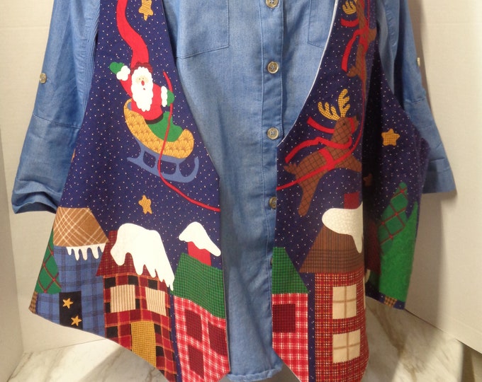 Christmas Holiday Vests / Ladies Size 3X Vests / Seasonal Theme Vests