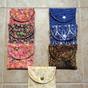Rosary Pouch Satin Lined  Rosary Holder Fabric Snap Pouch First Communion, Confirmation, Catholic Gift