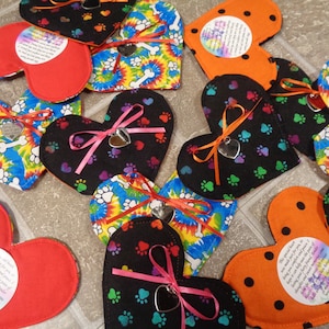 Pet Loss Heart / Inspirational Gift / Strength / Encouragement / Fabric Heart / Pocket Prayer Heart