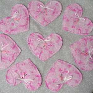 Breast Cancer Heart / Breast Cancer Quilt / Inspirational Gift / Strength / Encouragement / Mailable / Fabric Heart / Survivor