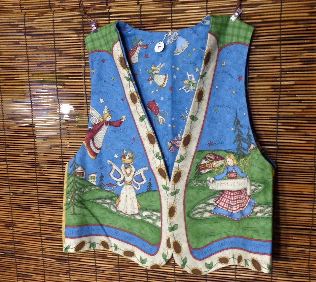 Christmas Vest / Novelty Ladies Vest / Angel Theme Vest / Womens Vest