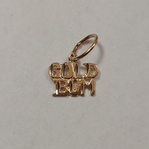 New 14k Yellow Gold Gold Bum Charm Pendant