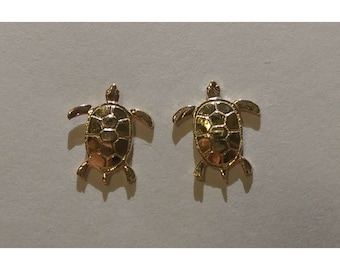 Boucles d'oreilles tortue en or jaune 14 carats