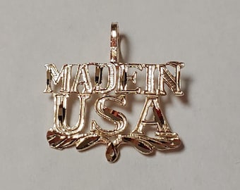 New 14k Yellow Gold Made In USA Charm Pendant