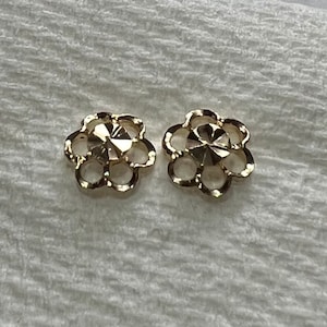 Nieuwe 14k gouden bloemoorbellen