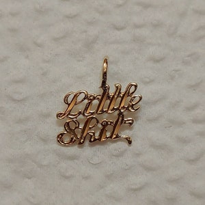 New 14k Yellow Gold Little Sh*t Charm Pendant