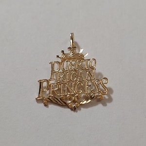 Nuevo colgante con dije puertorriqueño en oro amarillo de 14 k