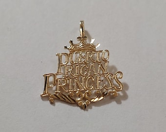 New 14k Yellow Gold Puerto Rican Charm Pendant