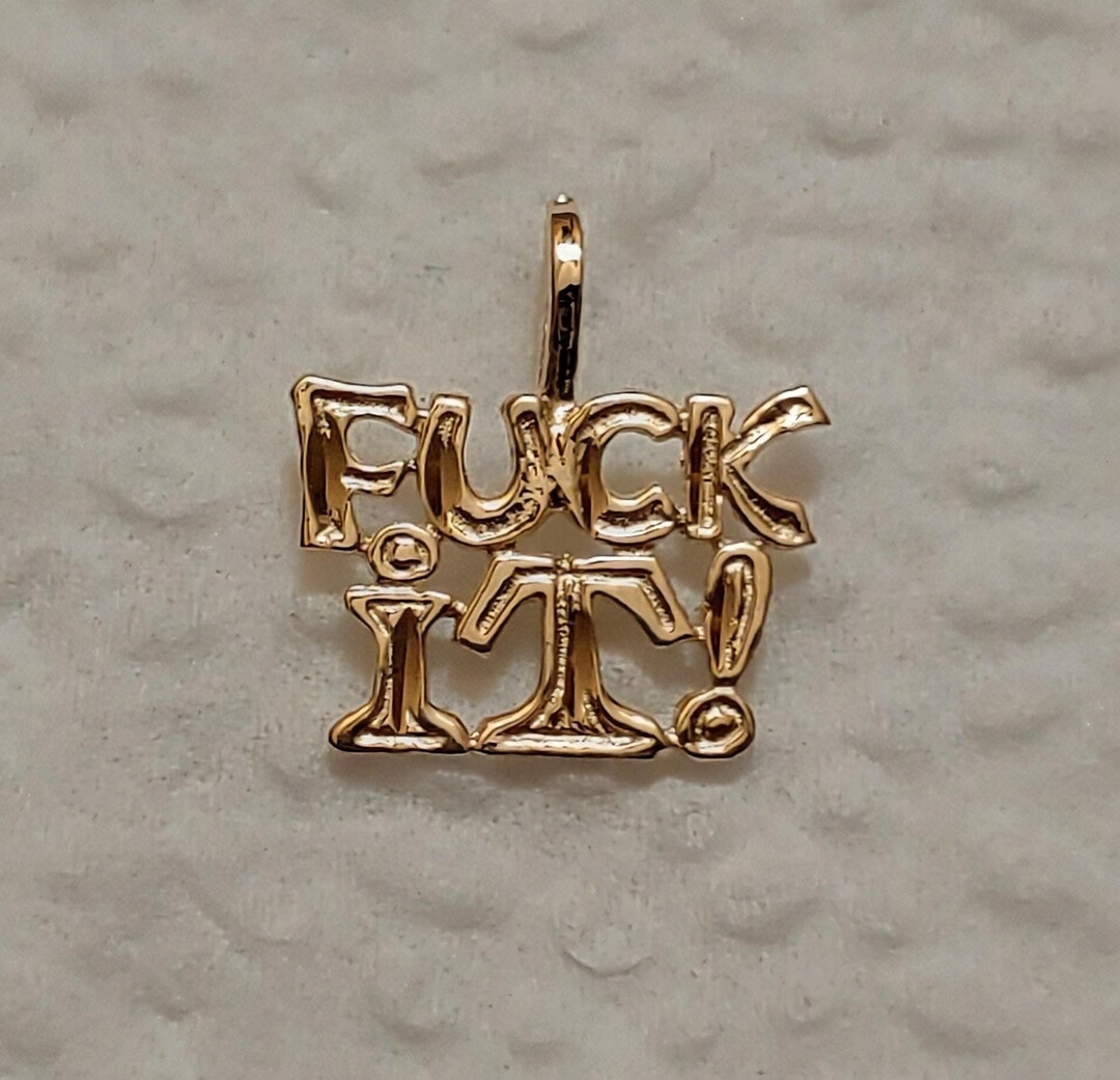 New 14k Yellow Gold Fuck It Charm Pendant - Etsy