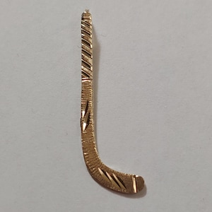 New 14k Yellow Gold Hockey Stick Sports Charm Pendant
