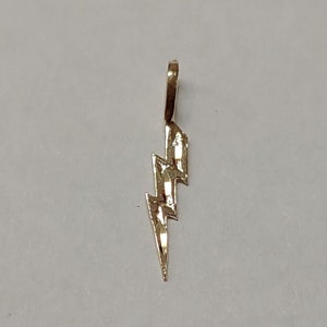 New 14k Yellow Gold Tiny Lightning Bolt Charm Pendant