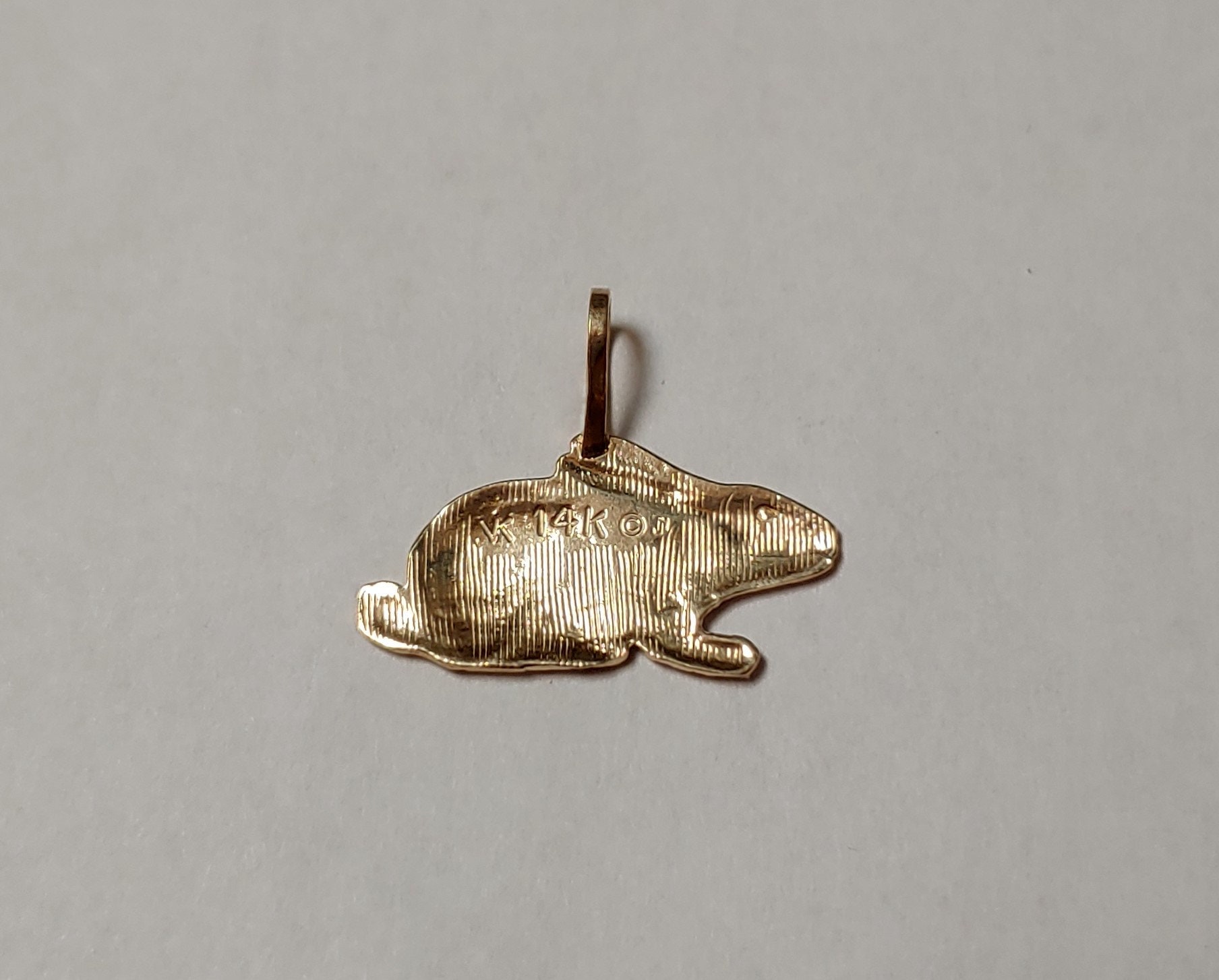 New 14k Gold Rabbit Bunny Easter Charm Pendant - Etsy