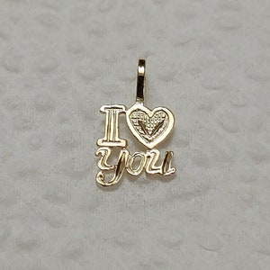 New 14k I Love You Heart Charm Pendent