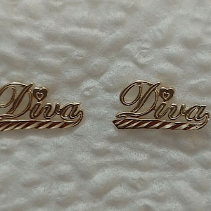 Neue 14k Gelbgold Diva Ohrringe
