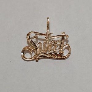 New 14k &quot;Sweet&quot; Charm Pendant