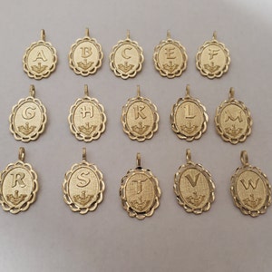 New 14k Yellow Gold Alphabet Letters Assorted Pendant