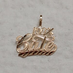 Nouveau Pendentif à breloque mignon en or jaune 14 carats 100%