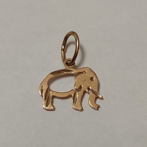 New 14k Yellow Gold Elephant Charm Pendant