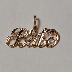 New 14k Yellow Gold Bigger Babe Charm Pendant