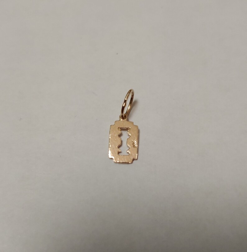 New 14k Yellow Gold Old Razor Blade Charm Pendant - Etsy