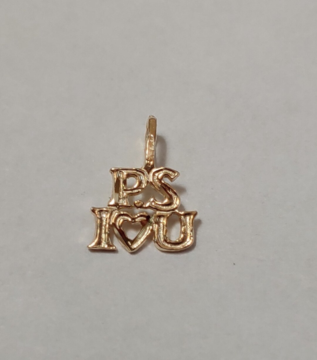 Anhänger Herz Mit Banner 14 Karat Gold Poliert I Love You