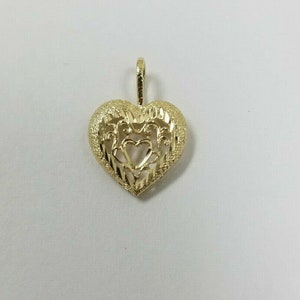 Nouveau pendentif à breloque coeur en or 14 carats
