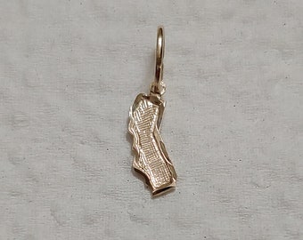 New 14k Yellow Gold Little California Charm Pendant