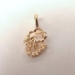 New 14k Yellow Gold Scorpio Zodiac Charm Pendant