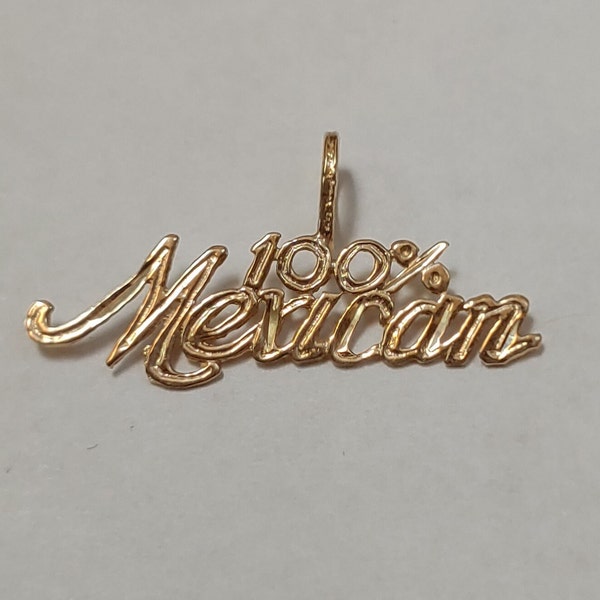 New 14k Yellow Gold 100% Mexican Charm Pendant
