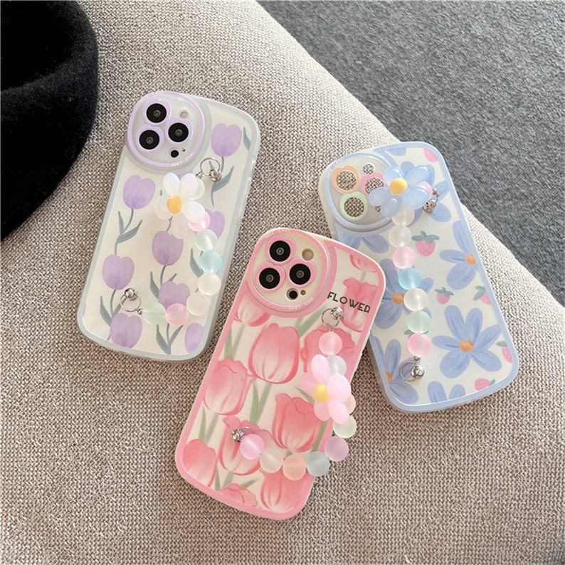 Cute Flower Pulse Iphone Chain Soft Iphone Case for Iphone 14 Etsy