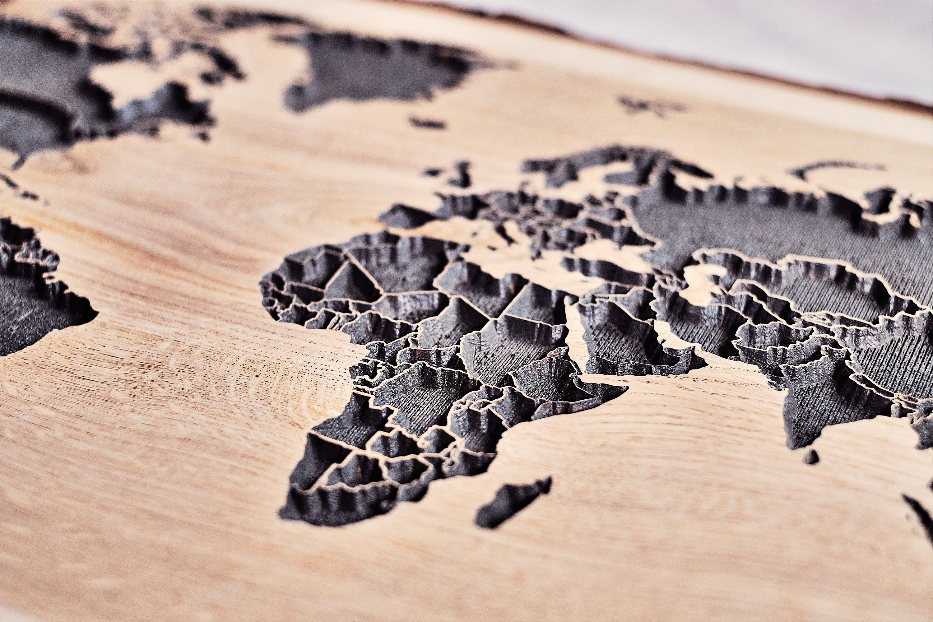 Weltkarte aus Holz mit Länder 3D // World Map Wood 3D - Etsy
