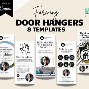 Real Estate Door Hanger, Realtor Door Hanger, Real Estate Farming, New Agent Flyer, Realtor Advertising, Real Estate Marketing